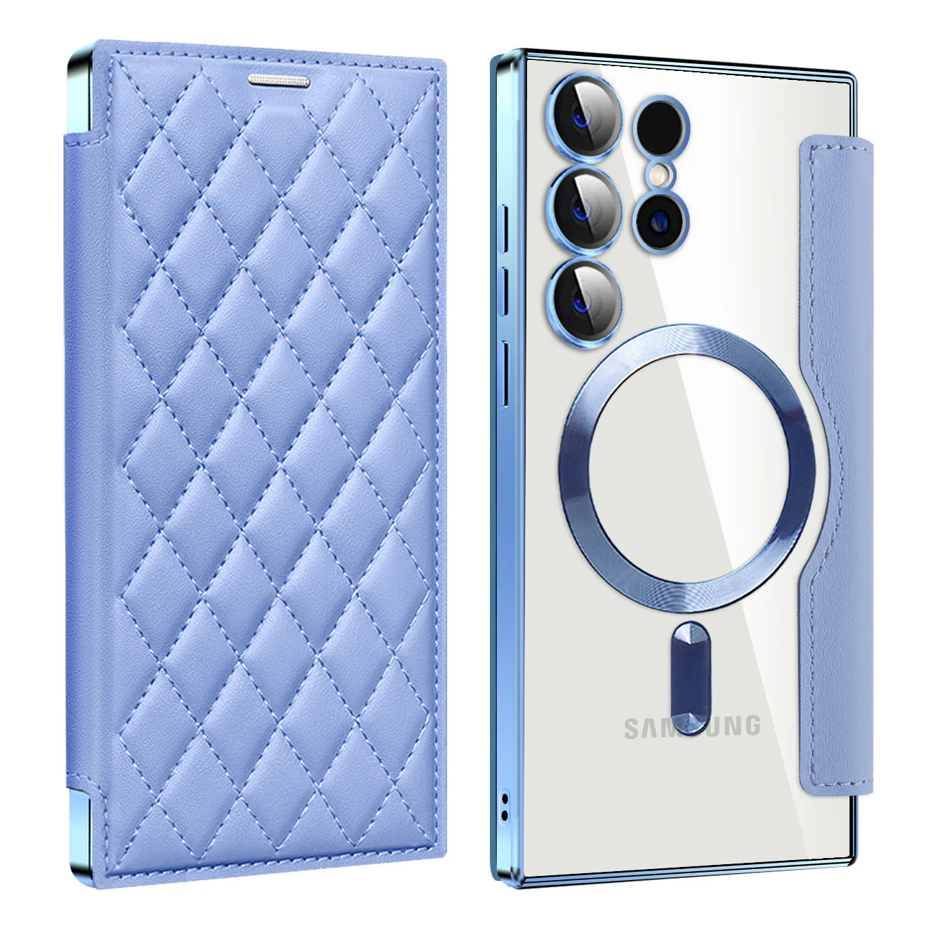 [Magsafe Compatible] Samsung Galaxy S24/Ultra/FE/Plus High-End Leather Full Coverage Shockproof Flip Wallet Series Case With Lens Film - Image 12