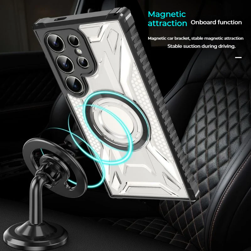 [Magsafe Compatible] Samsung Galaxy A24 / A25 5G / A34 5G - Full Coverage Transparent  Military Grade Magnetic Shockproof Heavy Duty Series Case - Image 8