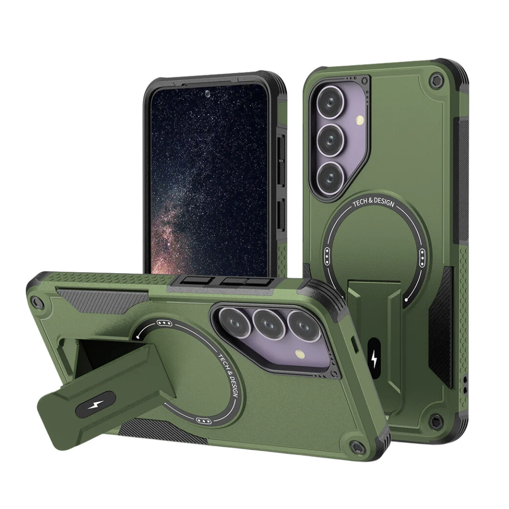 [Magsafe Compatible] Samsung Galaxy A35 5G (A356) - Magnetic Invisible Stand Heavy Duty Series Case - Image 2