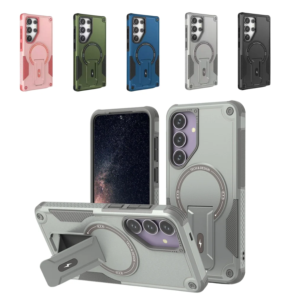 [Magsafe Compatible] Samsung Galaxy S25/Plus/Ultra - Magnetic Invisible Stand Heavy Duty Series Case - Image 2