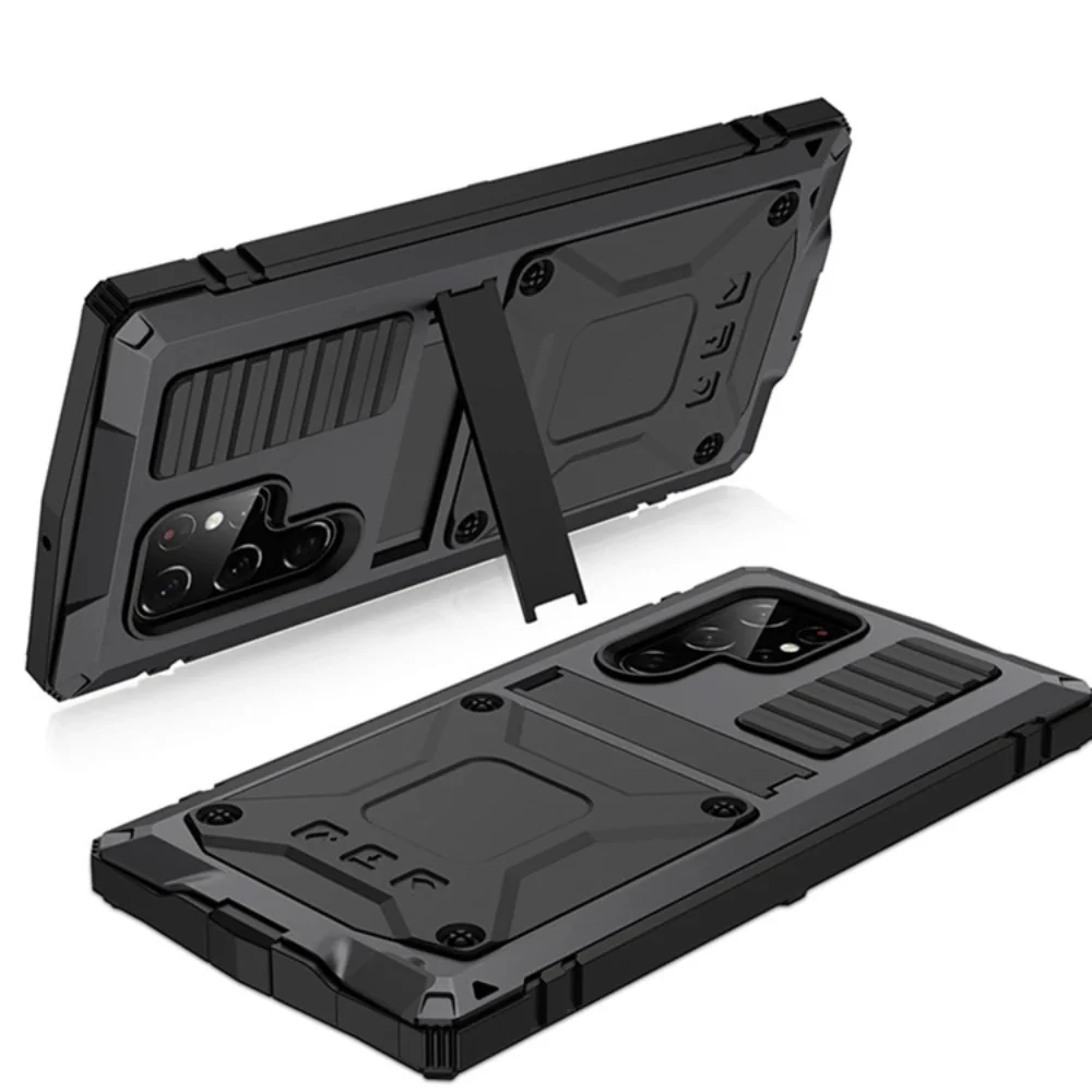 [Magsafe Compatible] Samsung Galaxy S22/Plus/Ultra - Metal Full Coverage Waterproof Heavy Duty Series Case With Stand - Image 8