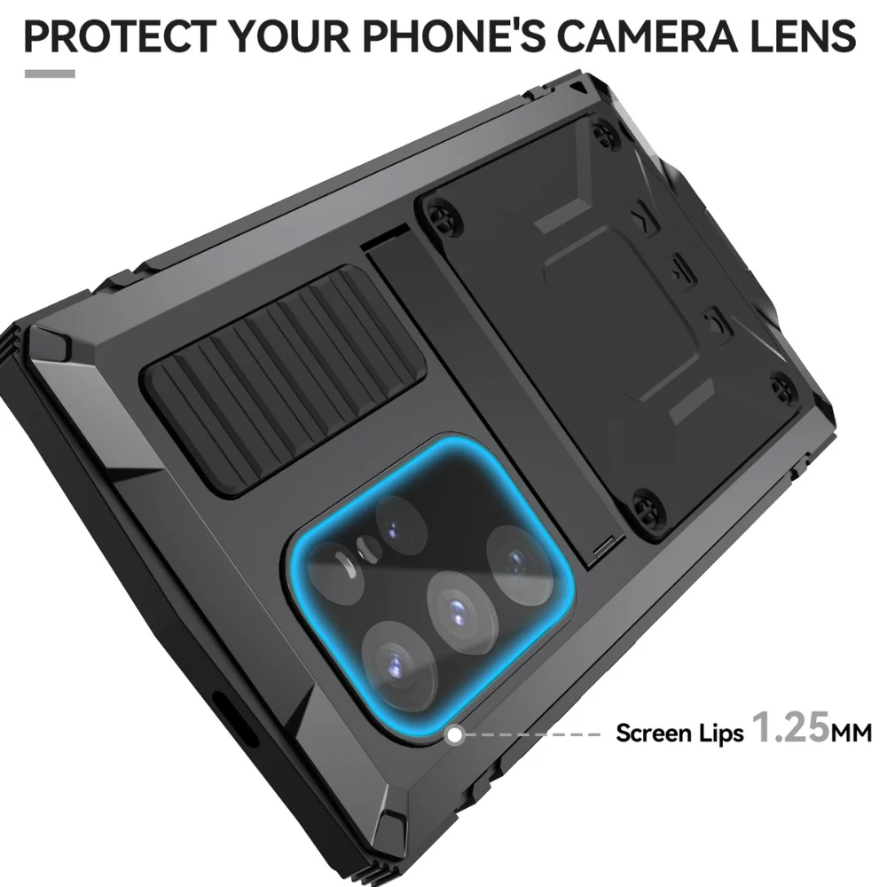 [Magsafe Compatible] Samsung Galaxy S22/Plus/Ultra - Metal Full Coverage Waterproof Heavy Duty Series Case With Stand - Image 9