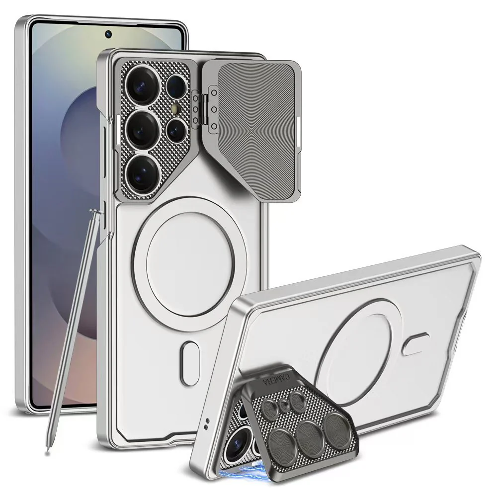 [Magsafe Compatible] Samsung Galaxy S23 Ultra 5G (SM-S918) - Metal Lens Protection Shockproof Kickstand Series Case - Image 2