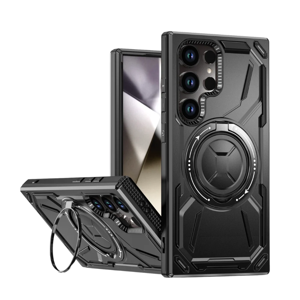 [Magsafe Compatible] Samsung Galaxy S24/Plus/Ultra - 360-Degree Rotatable Stand Heavy Duty Series Case - Image 2