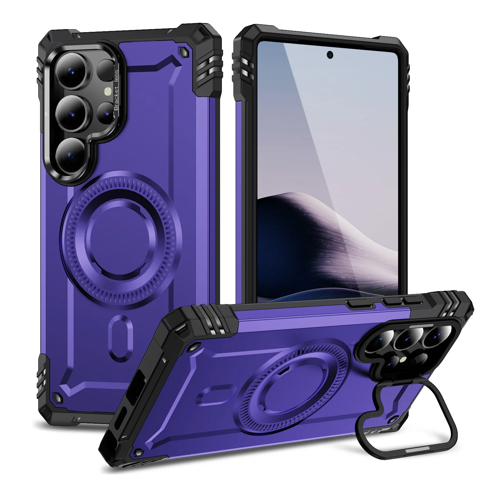 [Magsafe Compatible] Samsung Galaxy S25/Plus/Ultra/Edge - Lens Bracket Shockproof Heavy Duty Series Case - Image 3