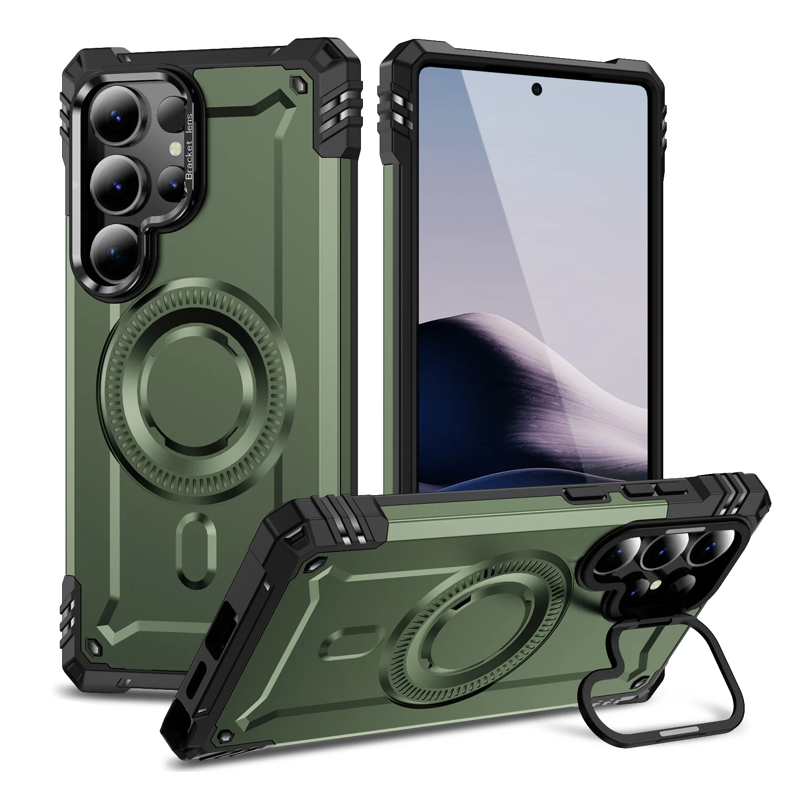 [Magsafe Compatible] Samsung Galaxy S25/Plus/Ultra/Edge - Lens Bracket Shockproof Heavy Duty Series Case - Image 4