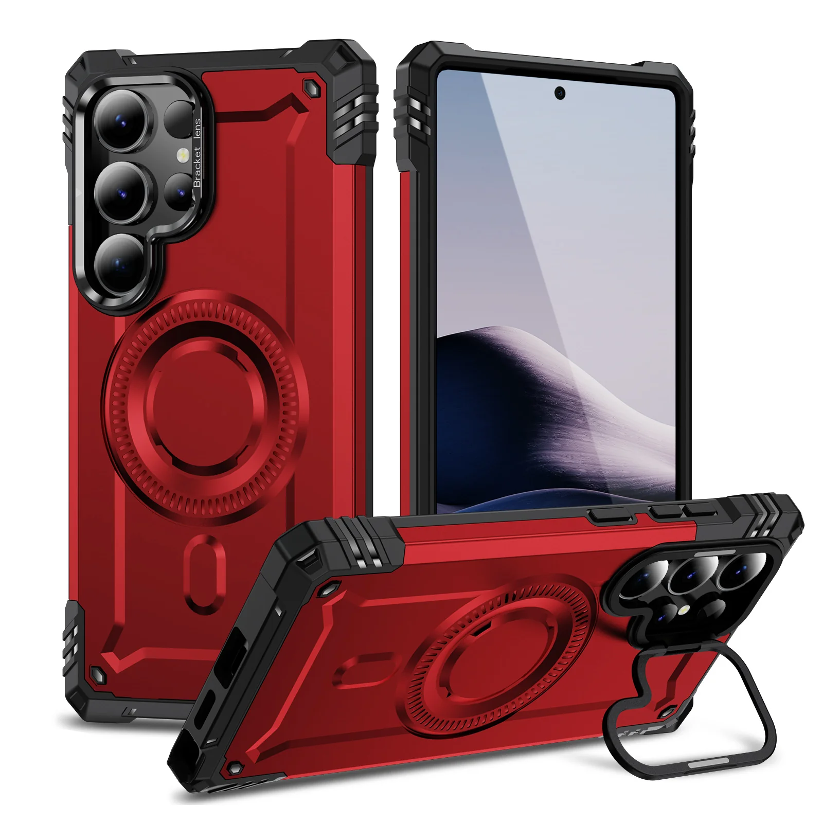 [Magsafe Compatible] Samsung Galaxy S25/Plus/Ultra/Edge - Lens Bracket Shockproof Heavy Duty Series Case - Image 6