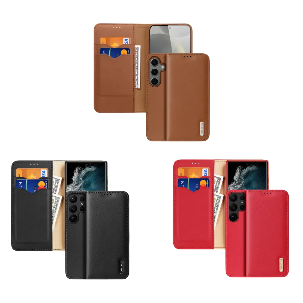 [Magsafe Compatible] Samsung Galaxy S25/Plus/Ultra - Genuine Leather Flip Stand Wallet Series Case - Image 2