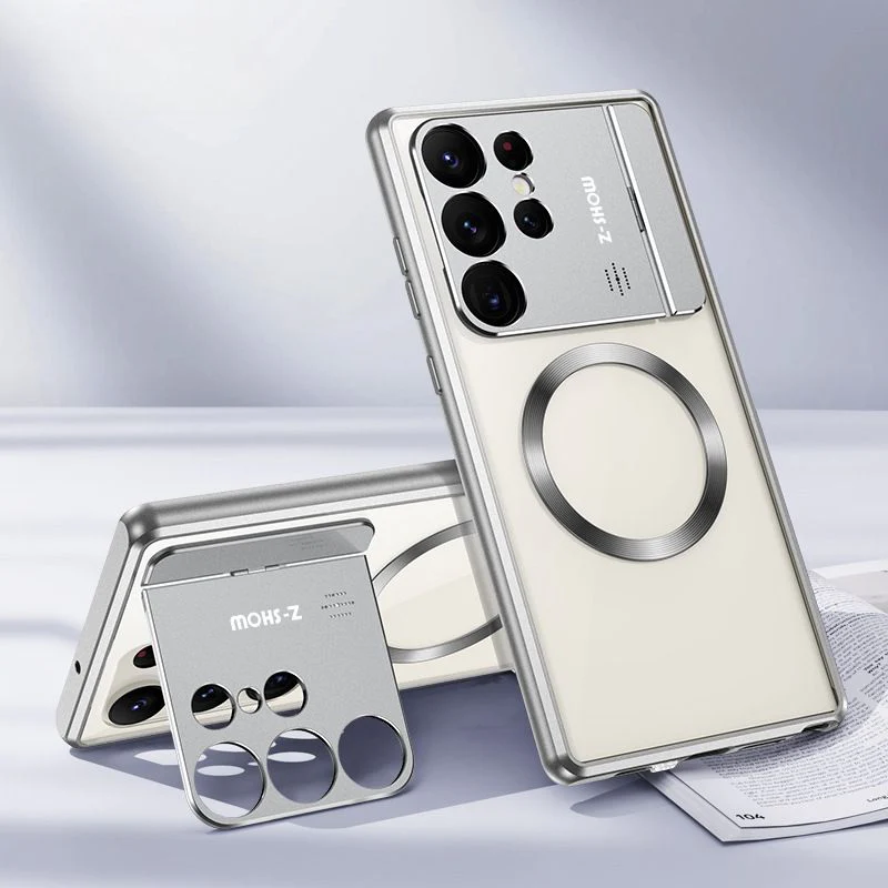 [Magsafe Compatible] Samsung galaxy S25 Ultra 5G (SM-S938) - Aluminum Magnetic Metal Camera lens Stand Case With Aromatherapy - Image 4