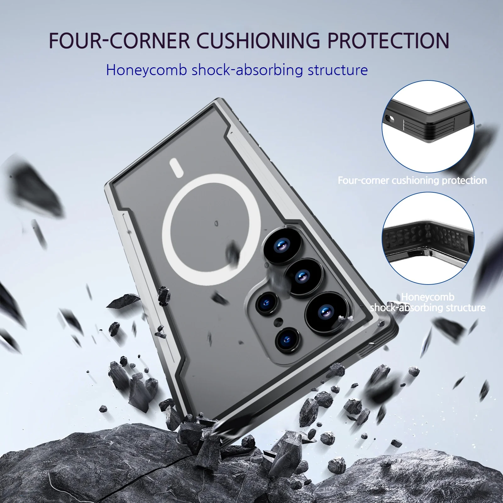 [Magsafe Compatible] Samsung Galaxy S26/Plus/Ultra - Aluminum Alloy Frame Clear Shockproof Case - Image 4