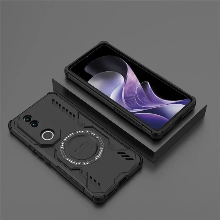 [Magsafe Compatible] VIVO V50 5G PC + TPU Magnetic Butterfly Armor Case With Hollow Heat Dissipation - Image 4