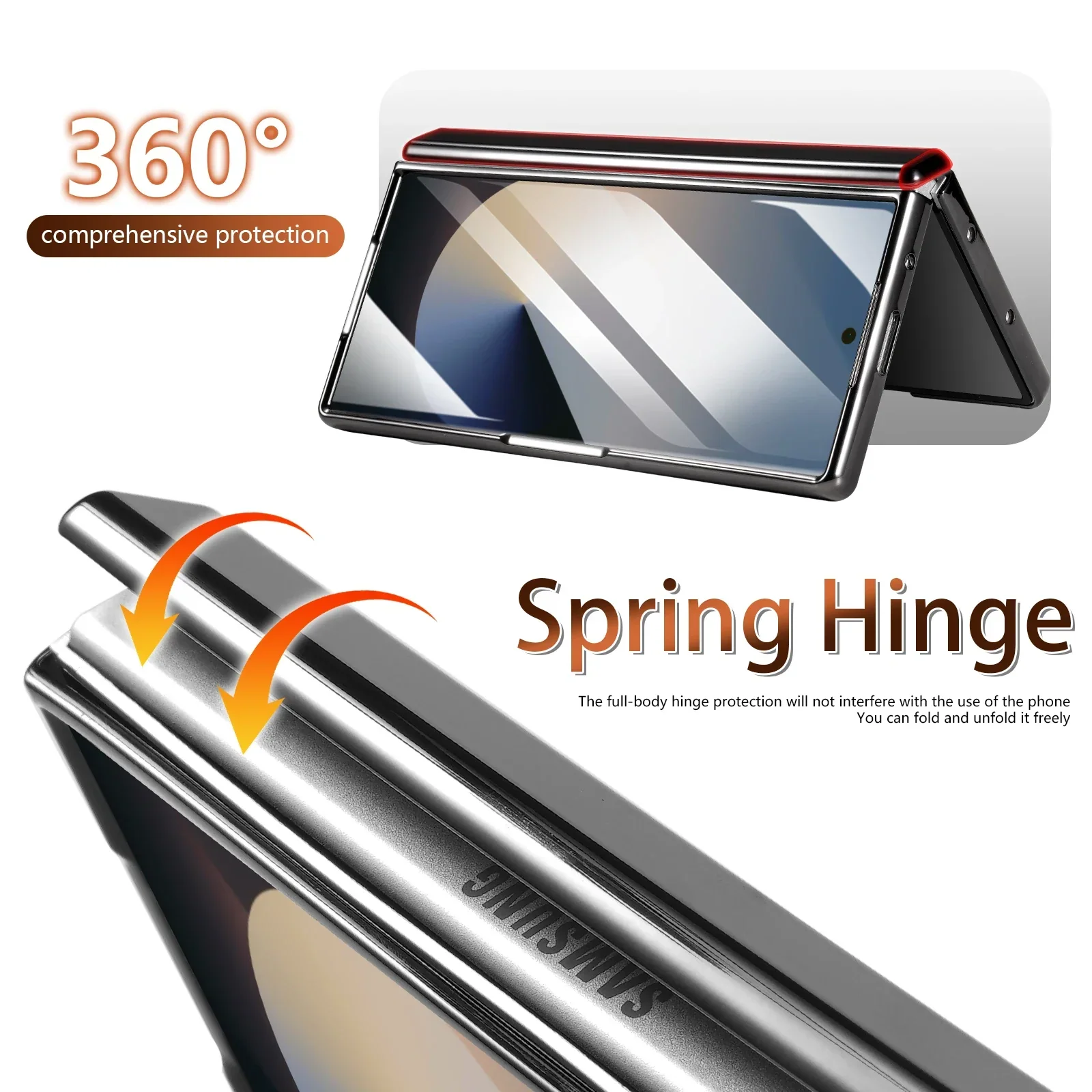 [Magsafe Compatible][With Card Holder] Samsung Galaxy Z Fold7 Foldable Leather Stand Case with Screen Protector - Image 2