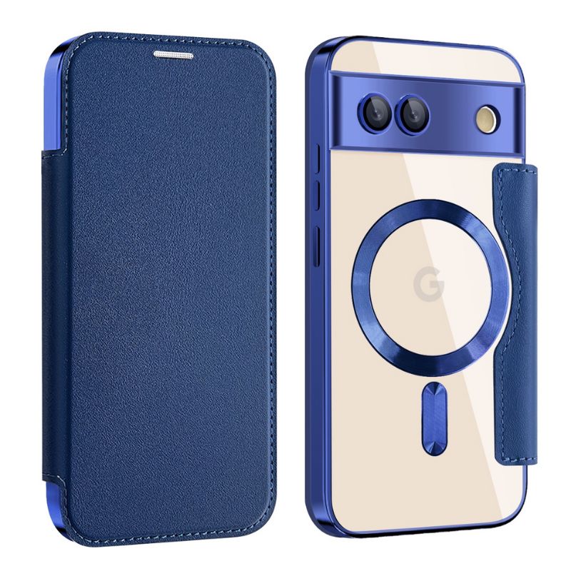 [Magsafe Compatible][With Card Slot] Google Pixel 10/Pro/XL - Electroplated Transparent Magnetic Flip Leather Essentials Series Case - Image 2