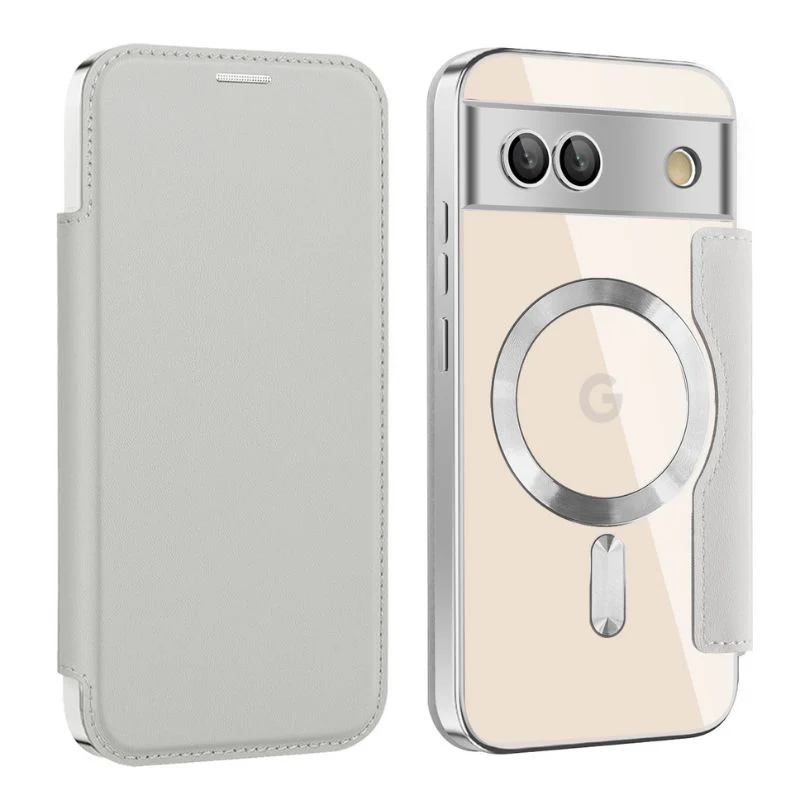 [Magsafe Compatible][With Card Slot] Google Pixel 10/Pro/XL - Electroplated Transparent Magnetic Flip Leather Essentials Series Case - Image 7