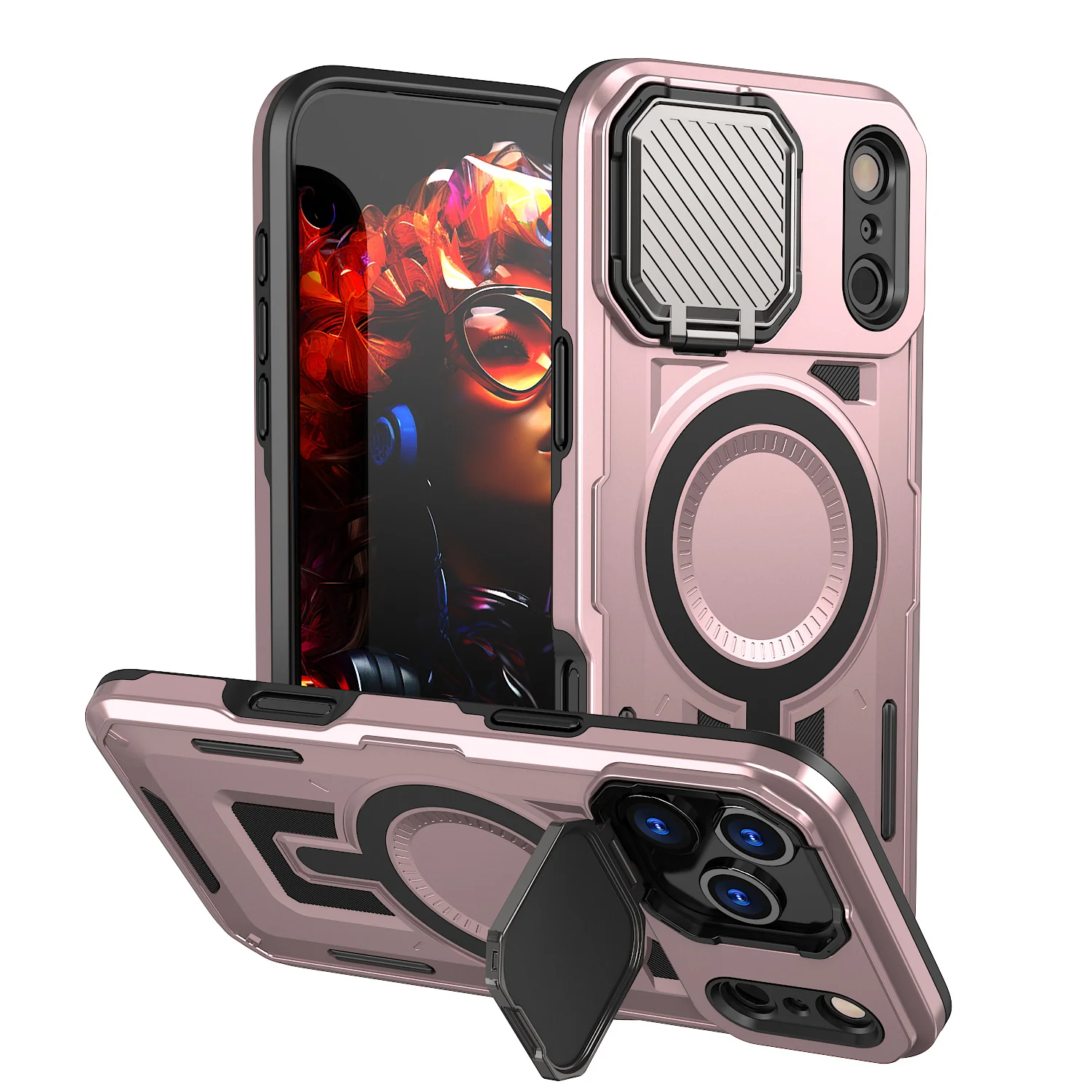 [Magsafe Compatible][With Lens Cover] Apple iPhone 17 Pro/Pro Max Heavy Duty Stand Phone Case - Image 10