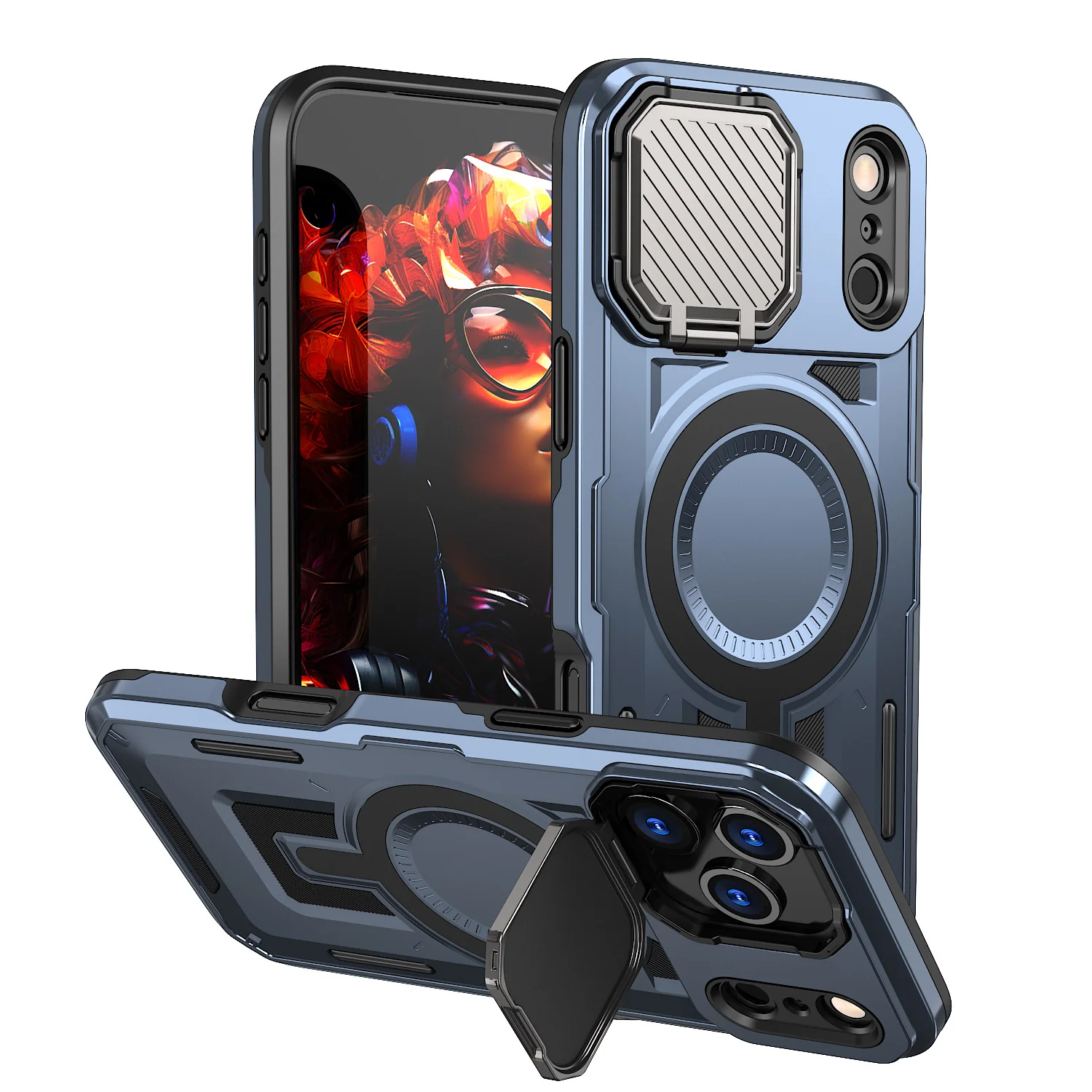 [Magsafe Compatible][With Lens Cover] Apple iPhone 17 Pro/Pro Max Heavy Duty Stand Phone Case - Image 11