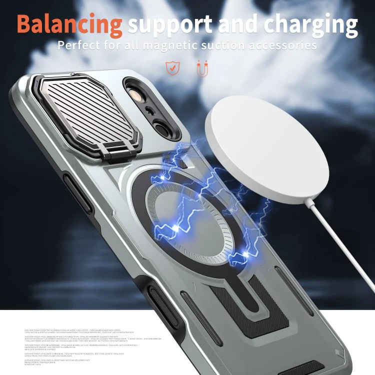[Magsafe Compatible][With Lens Cover] Apple iPhone 17 Pro/Pro Max Heavy Duty Stand Phone Case - Image 4