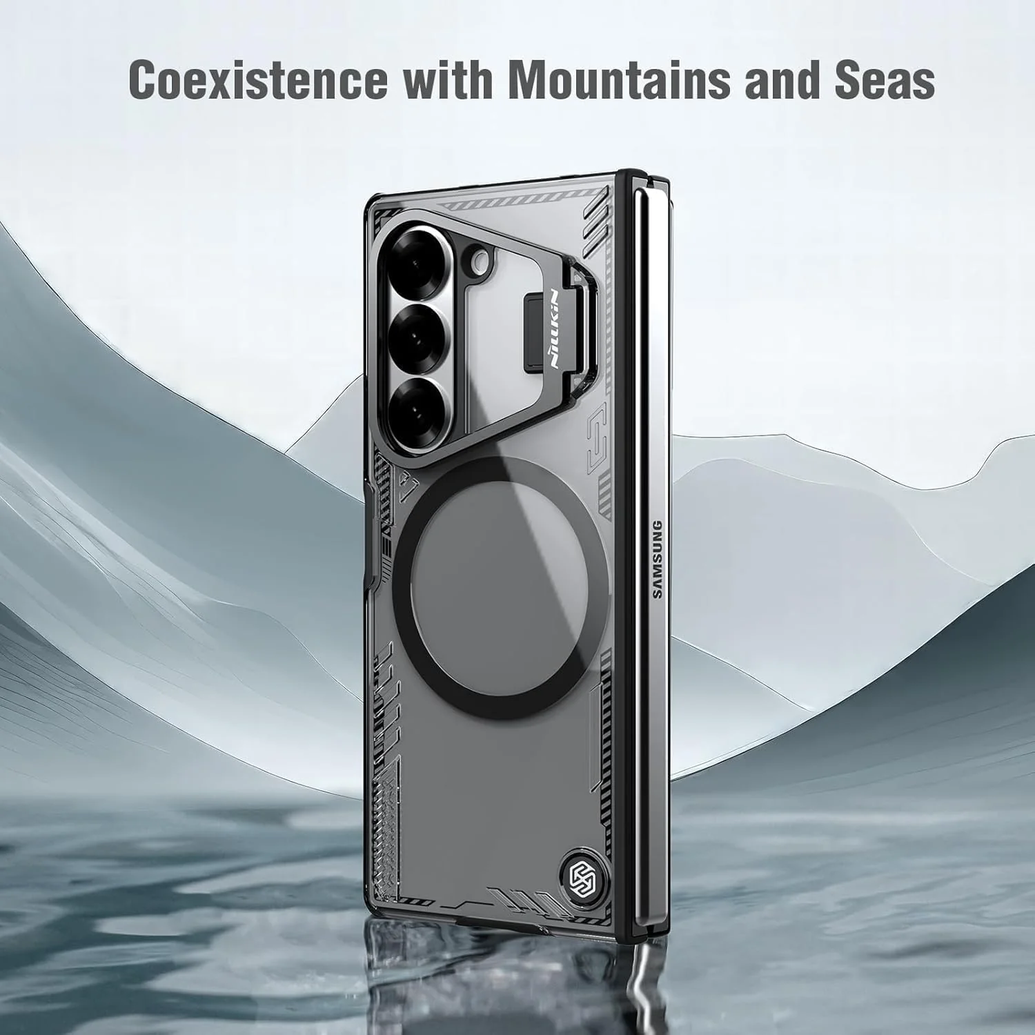 [Magsafe Compatible][With Lens Holder] Samsung Galaxy Z Fold7 Iceblade FoId Shockproof Case with 1 PCS Tempered Glass Screen Protector - Image 2