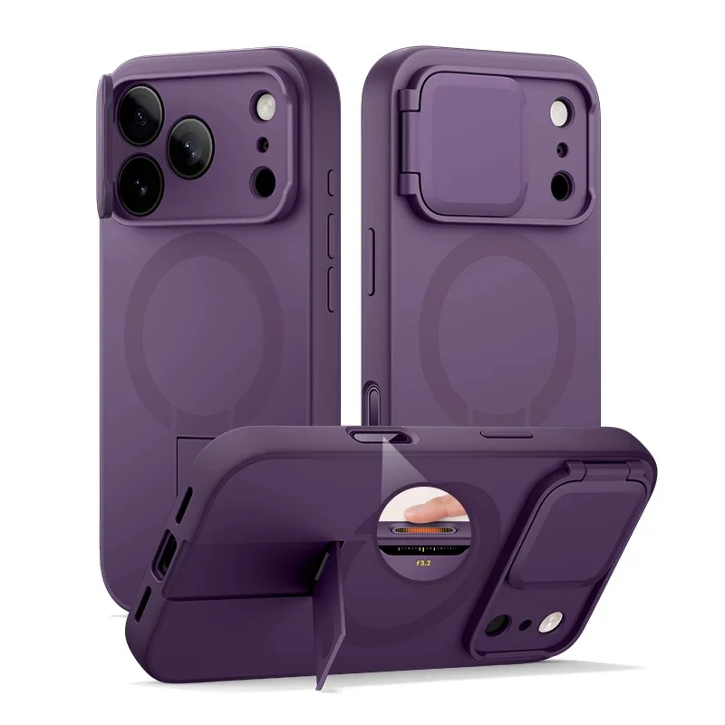 [Magsafe Compatible][With Slide Lens Cover] Apple iPhone 17/Air/Pro/Max - SURITCH Metal Bracket Shockproof Bumper Military Grade Case - Image 2