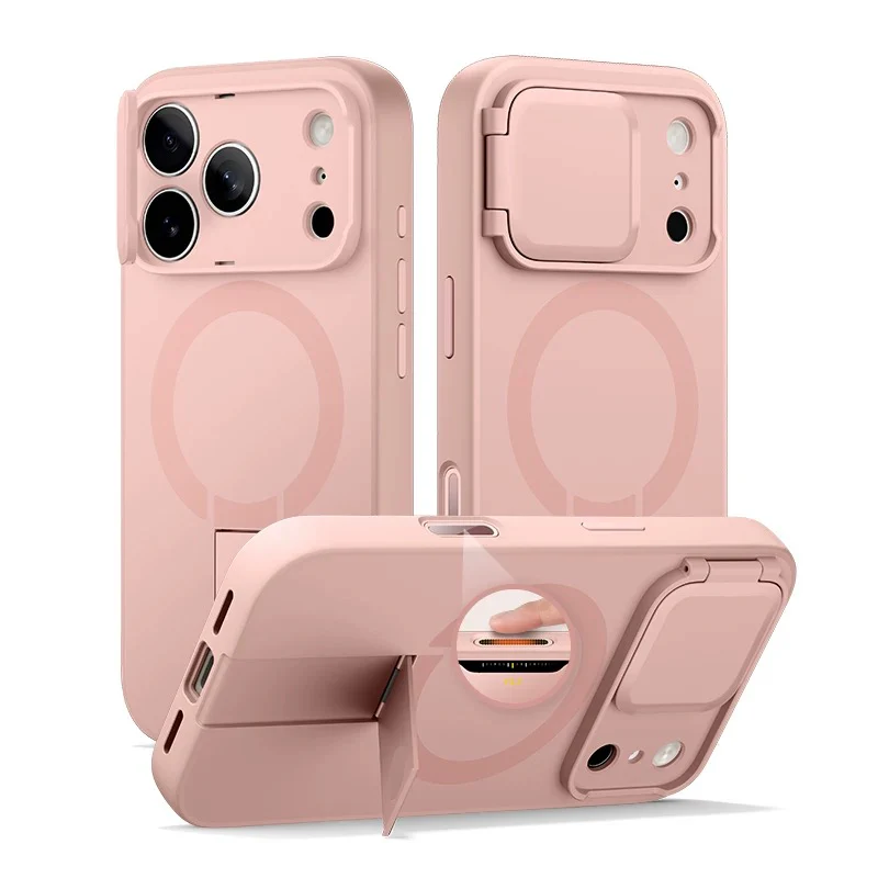 [Magsafe Compatible][With Slide Lens Cover] Apple iPhone 17/Air/Pro/Max - SURITCH Metal Bracket Shockproof Bumper Military Grade Case - Image 3