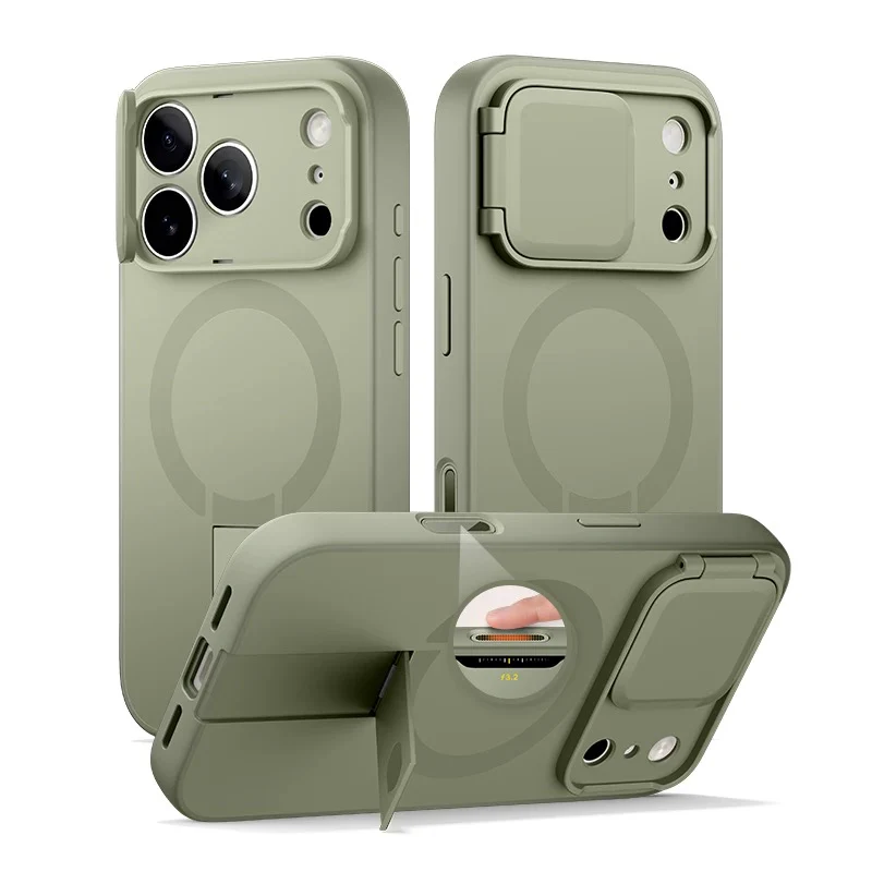 [Magsafe Compatible][With Slide Lens Cover] Apple iPhone 17/Air/Pro/Max - SURITCH Metal Bracket Shockproof Bumper Military Grade Case - Image 4