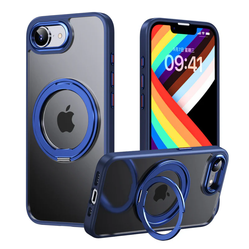[Magsafe Compatible][360° Rotating Stand] Apple iPhone 16e & 17e Matte Shockproof Essentials Series Case