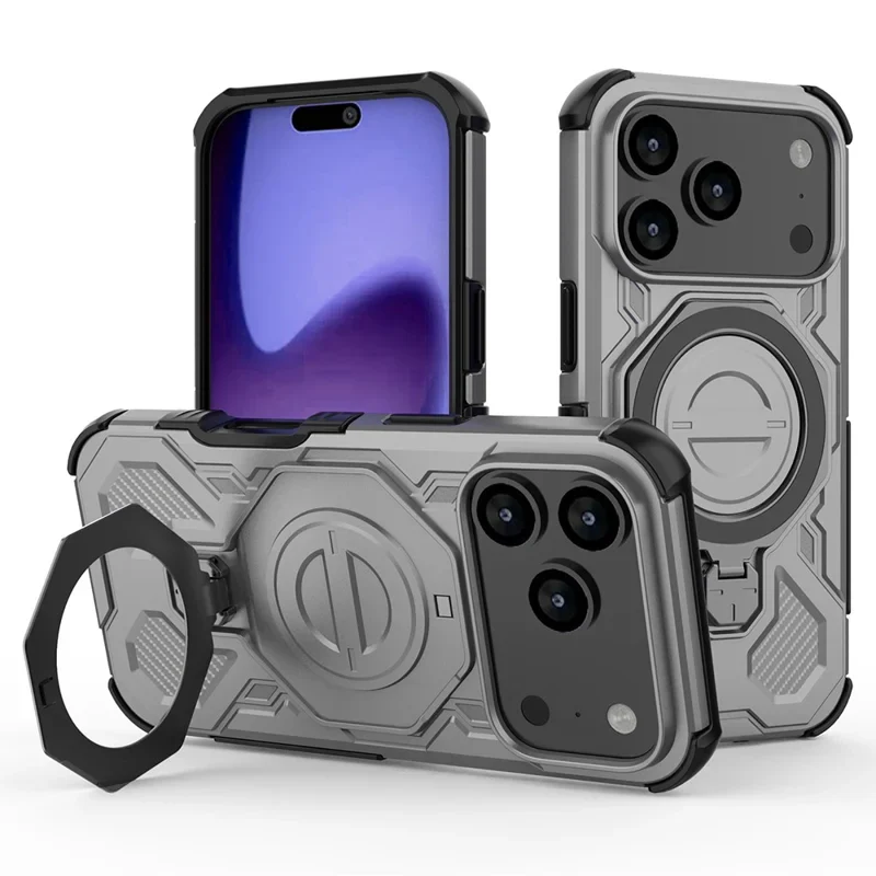 [Magsafe Compatible][Built-in Stand] Apple iPhone 17/Air/Pro/Max - Shield Shockproof Rugged Heavy Duty Case - Image 4