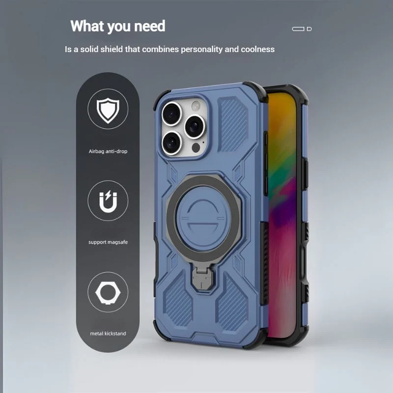 [Magsafe Compatible][Built-in Stand] Apple iPhone 17/Air/Pro/Max - Shield Shockproof Rugged Heavy Duty Case - Image 6