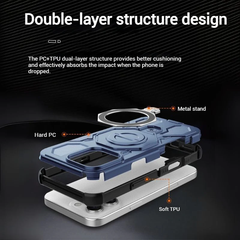 [Magsafe Compatible][Built-in Stand] Apple iPhone 17/Air/Pro/Max - Shield Shockproof Rugged Heavy Duty Case - Image 8