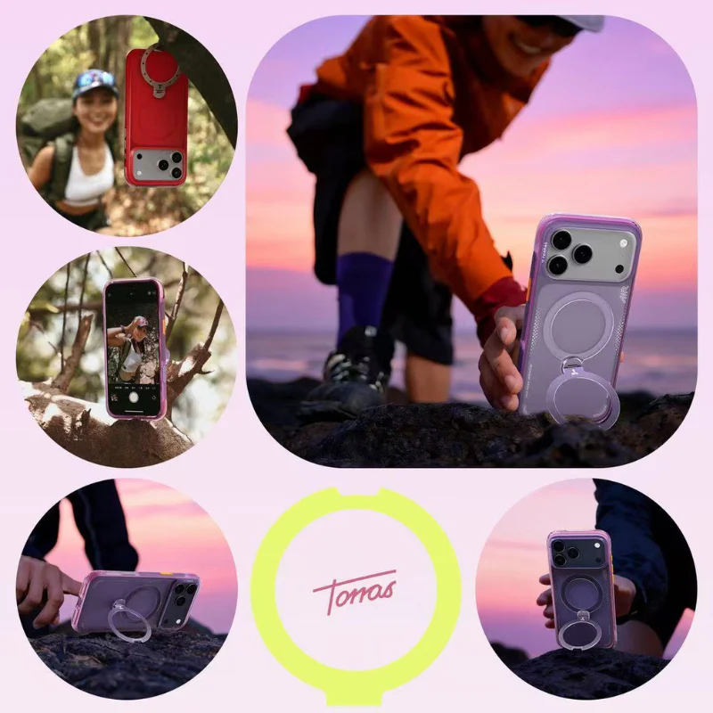 [Magsafe Compatible][Built-in Stand] Apple iPhone 17 Pro/Pro Max - TORRAS Acrylic Airbag Full-Body Shockproof Case - Image 4