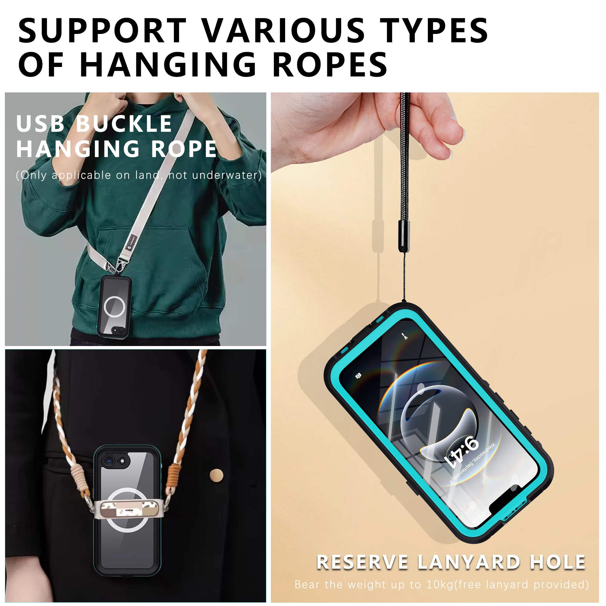 [MagSafe Compatible][Dot Series] Apple iPhone 16e & 17e Redpepper IP68 Waterproof Heavy Duty Tough Armor Case With Lanyard - Image 8