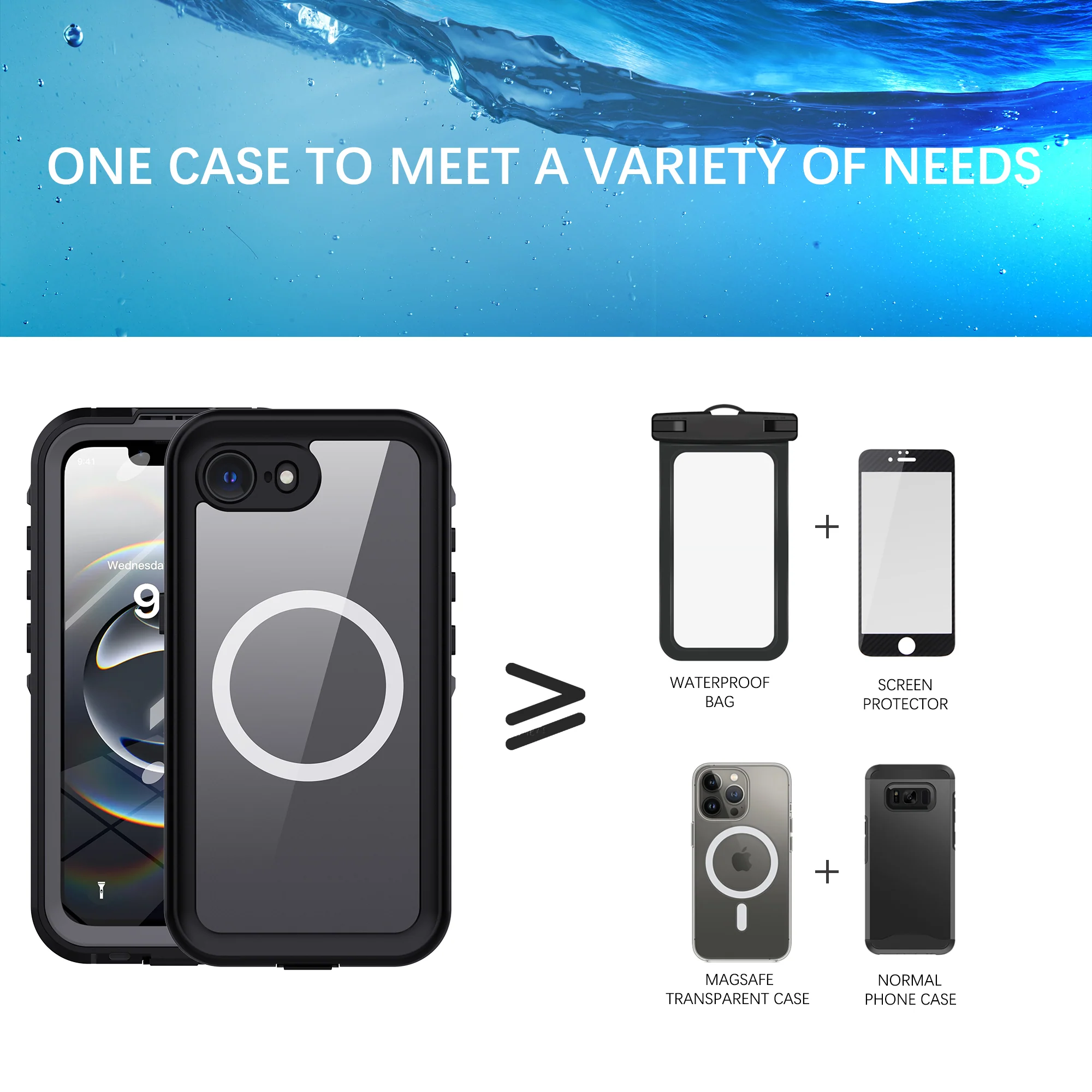 [MagSafe Compatible][Dot Series] Apple iPhone 16e & 17e Redpepper IP68 Waterproof Heavy Duty Tough Armor Case With Lanyard - Image 9