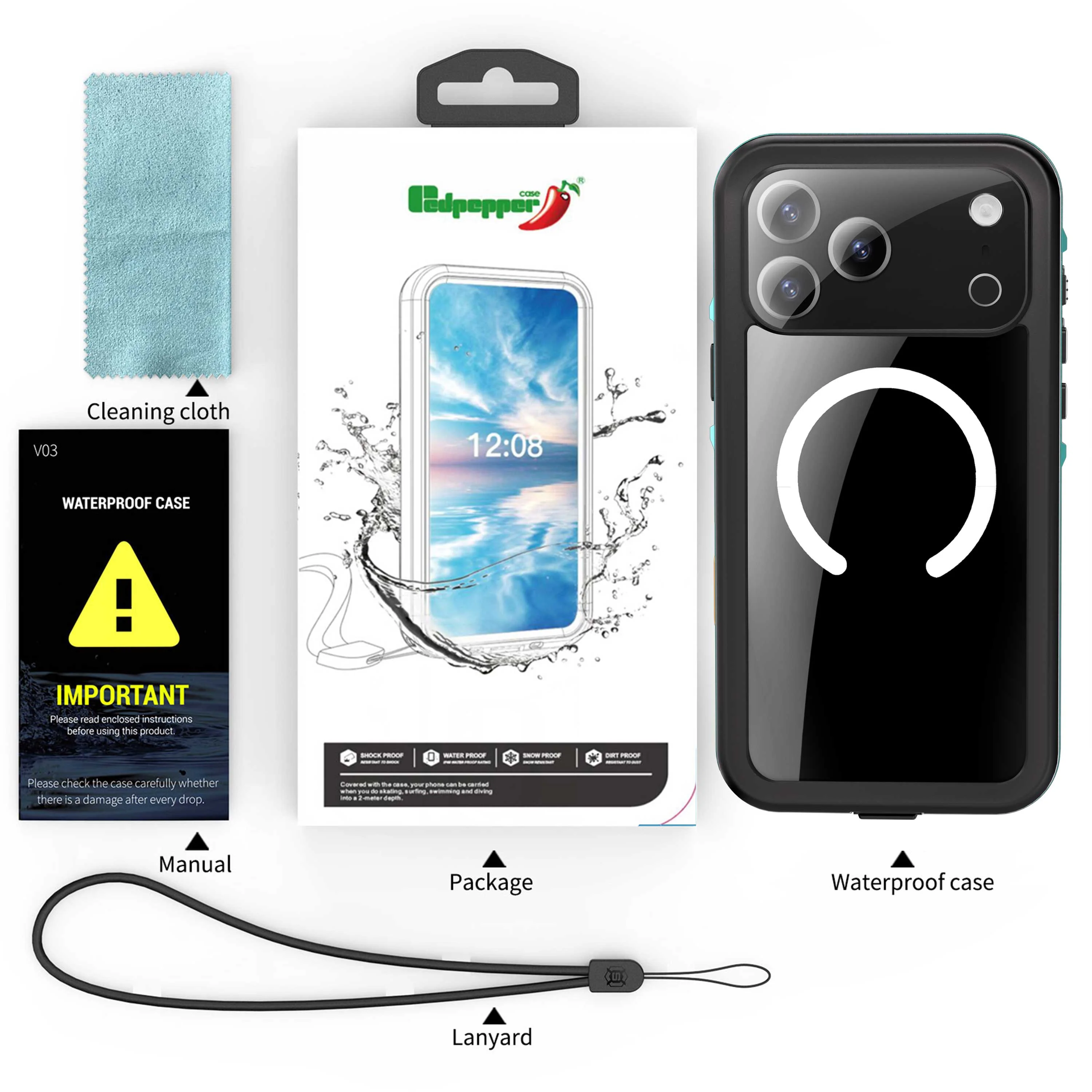 [MagSafe Compatible][Dot Series] Apple iPhone 17/Air/Pro/Pro Max - Redpepper IP68 Waterproof Heavy Duty Tough Armor Case - Image 13