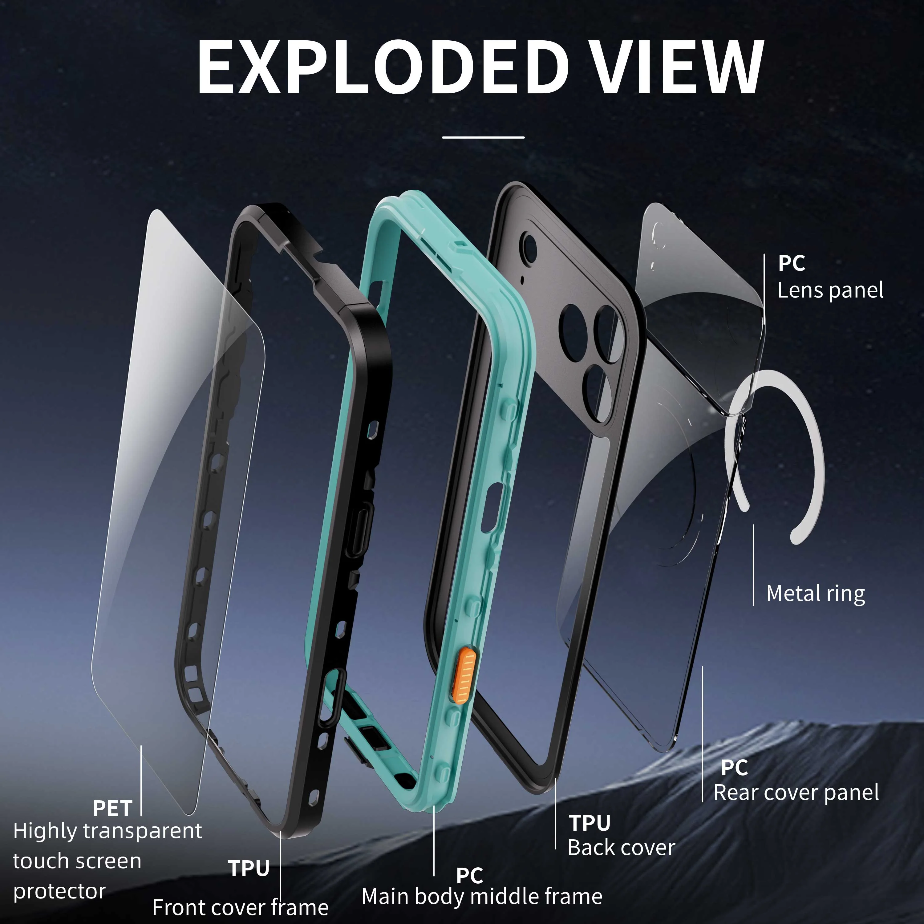[MagSafe Compatible][Dot Series] Apple iPhone 17/Air/Pro/Pro Max - Redpepper IP68 Waterproof Heavy Duty Tough Armor Case - Image 3