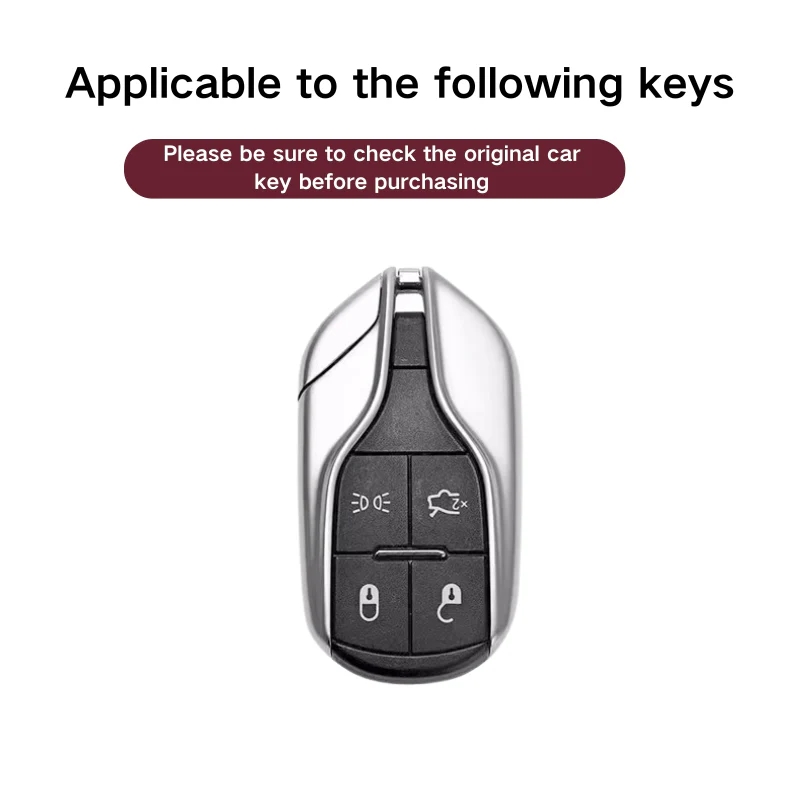 Maserati Zinc Alloy Luxury Car Key Fob Case for Cover Quattroporte, Ghibli, Levante, MC20 - Image 2