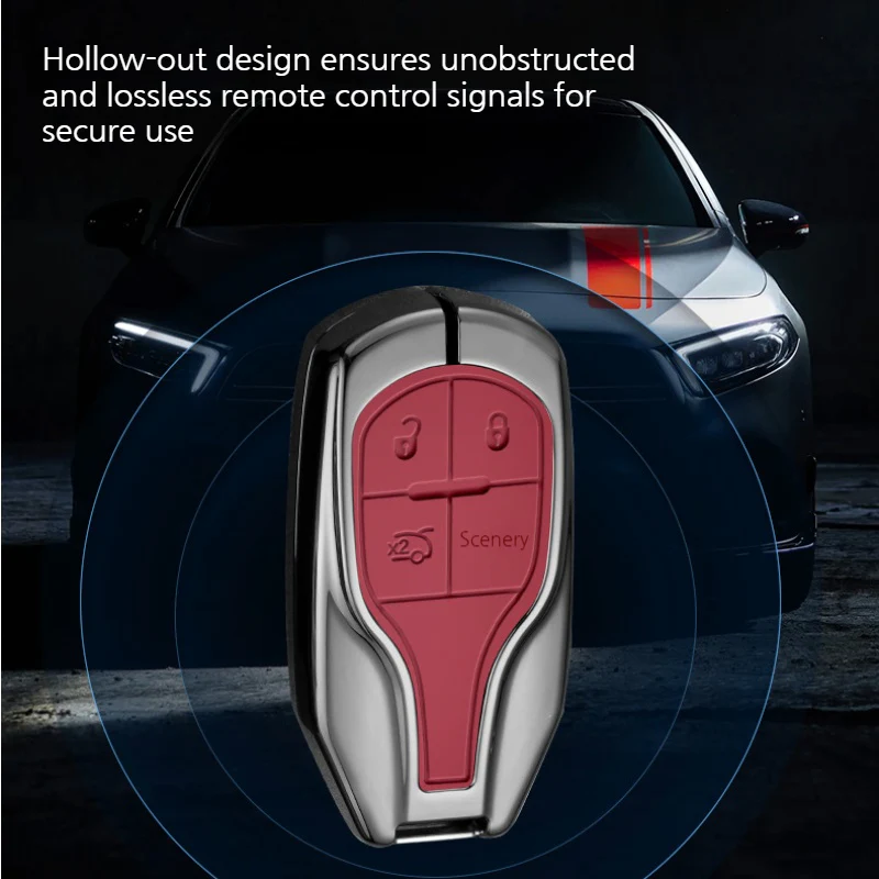 Maserati Zinc Alloy Luxury Car Key Fob Case for Cover Quattroporte, Ghibli, Levante, MC20 - Image 6
