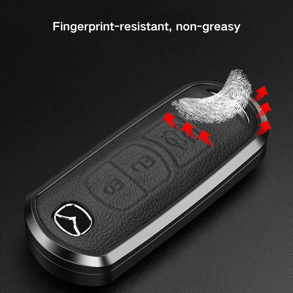 Mazda Aluminum Alloy Genuine Leather Car Key Fob Cover Case For MX-5, CX-5, CX-7, CX-9, Mazda 6 - Image 12