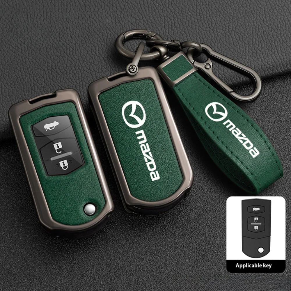 Mazda Zinc Alloy Leather Folding Car Key Fob Case Cover For Mazda 2, 3, 5, 6, CX-5, CX-7, CX-9, RX-8, MX-5 - Image 5