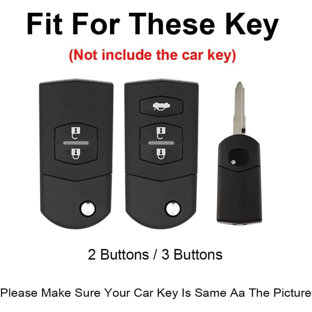 Mazda Zinc Alloy Leather Folding Car Key Fob Case Cover For Mazda 2, 3, 5, 6, CX-5, CX-7, CX-9, RX-8, MX-5 - Image 6