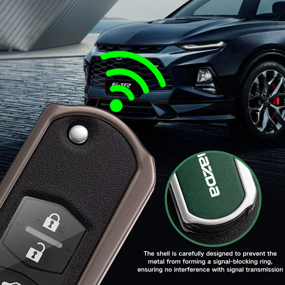Mazda Zinc Alloy Leather Folding Car Key Fob Case Cover For Mazda 2, 3, 5, 6, CX-5, CX-7, CX-9, RX-8, MX-5 - Image 9