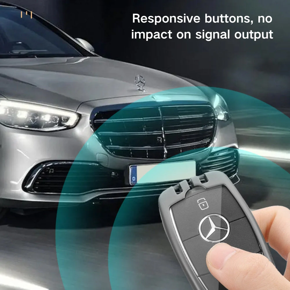 Mercedes Benz Alloy + Leather Protection Car Key Fob Case Cover For Benz A, B, C, E, S, G-Class, GLA, GLB, GLC, GLE, GLS, CLA, CLS, EQC - Image 12