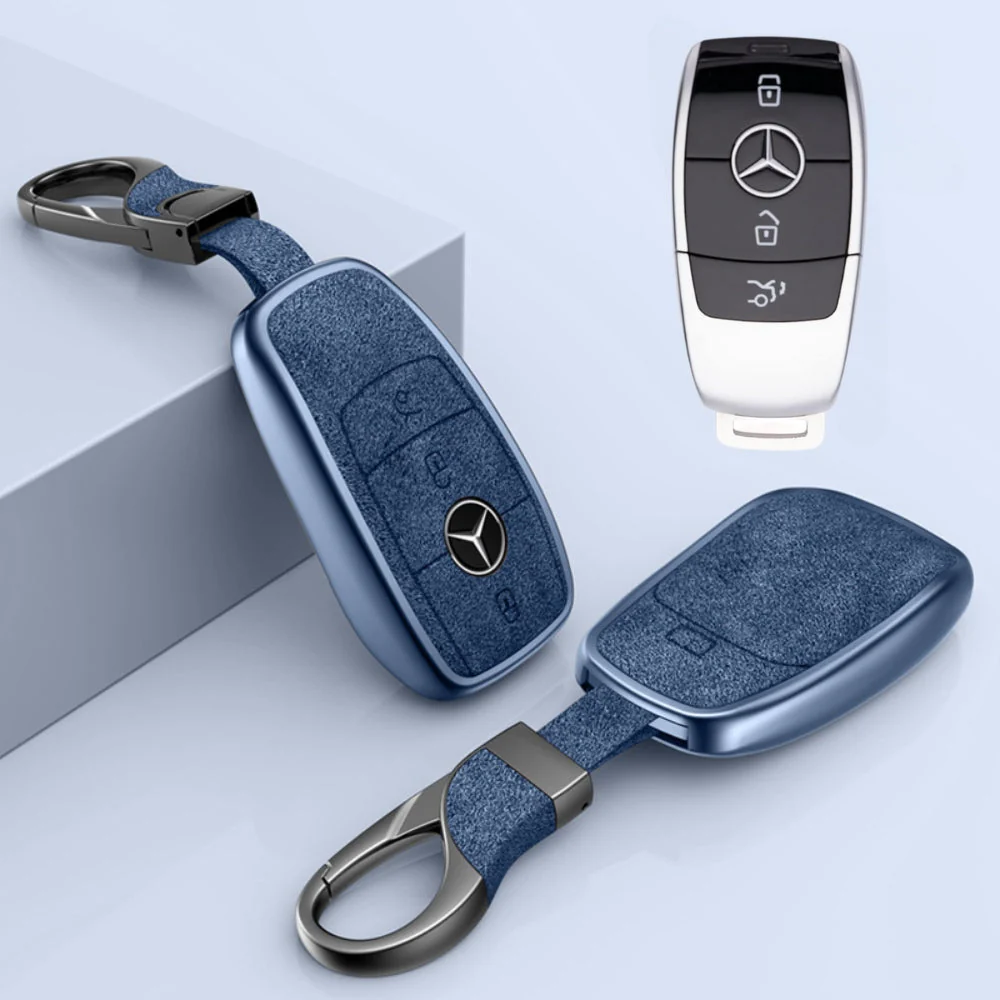 Mercedes Benz Aluminum Alloy Leather Car Key Fob Protection Case Cover For Benz A, C, E, S, G-Class, GLA, GLB, GLC, GLE, GLS, CLA, CLS, EQC - Image 10