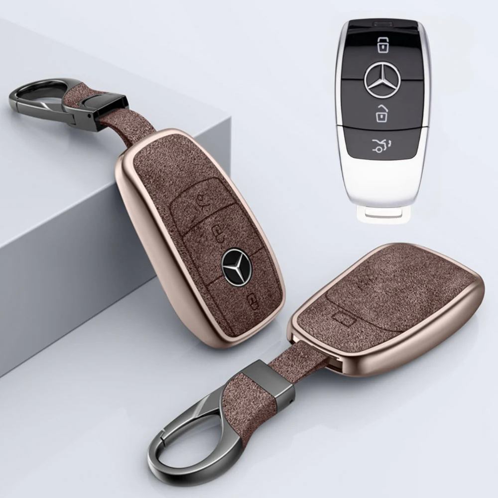 Mercedes Benz Aluminum Alloy Leather Car Key Fob Protection Case Cover For Benz A, C, E, S, G-Class, GLA, GLB, GLC, GLE, GLS, CLA, CLS, EQC - Image 11