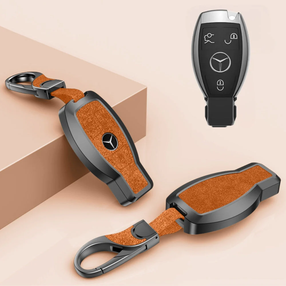 Mercedes Benz Aluminum Alloy Leather Car Key Fob Protection Case Cover For Benz A, C, E, S, G-Class, GLA, GLB, GLC, GLE, GLS, CLA, CLS, EQC - Image 16