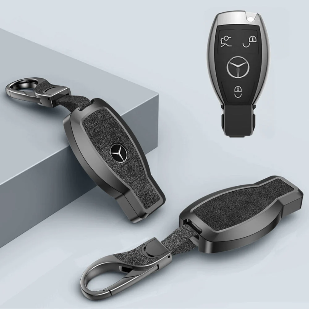 Mercedes Benz Aluminum Alloy Leather Car Key Fob Protection Case Cover For Benz A, C, E, S, G-Class, GLA, GLB, GLC, GLE, GLS, CLA, CLS, EQC - Image 17
