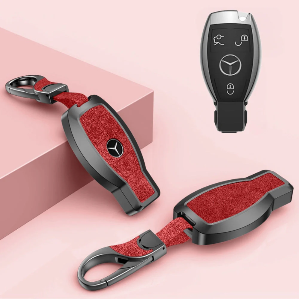 Mercedes Benz Aluminum Alloy Leather Car Key Fob Protection Case Cover For Benz A, C, E, S, G-Class, GLA, GLB, GLC, GLE, GLS, CLA, CLS, EQC - Image 18