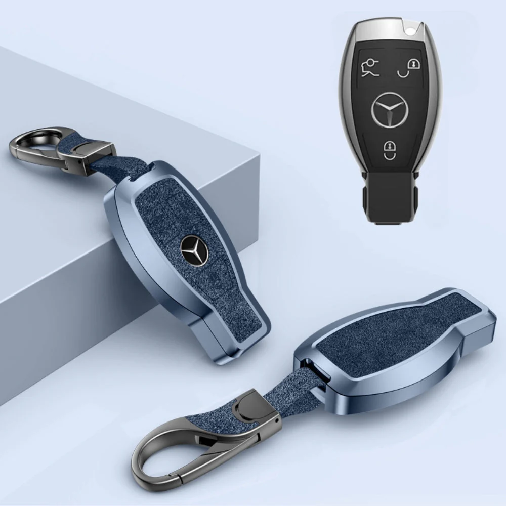 Mercedes Benz Aluminum Alloy Leather Car Key Fob Protection Case Cover For Benz A, C, E, S, G-Class, GLA, GLB, GLC, GLE, GLS, CLA, CLS, EQC - Image 19