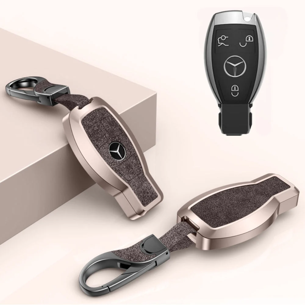 Mercedes Benz Aluminum Alloy Leather Car Key Fob Protection Case Cover For Benz A, C, E, S, G-Class, GLA, GLB, GLC, GLE, GLS, CLA, CLS, EQC - Image 20