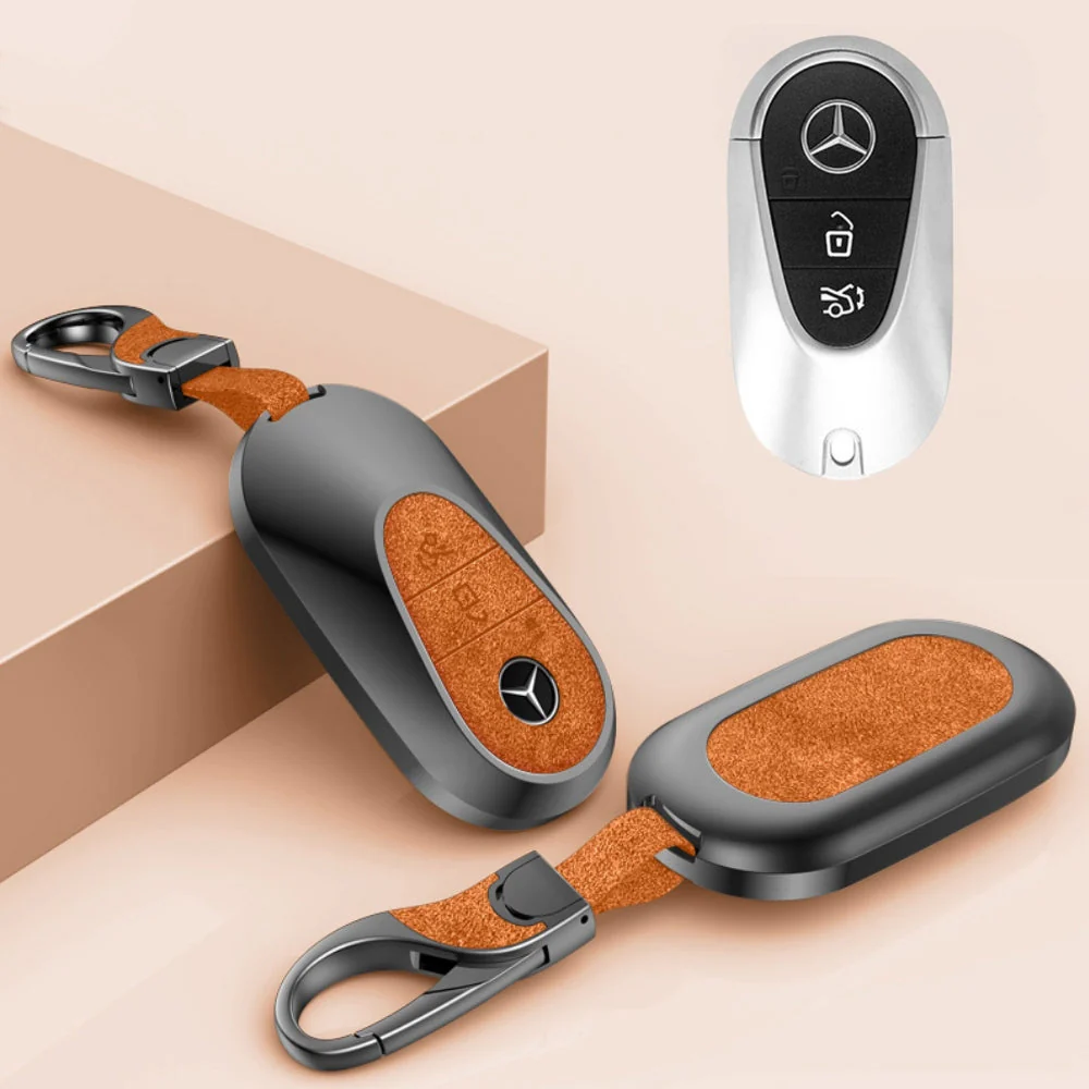 Mercedes Benz Aluminum Alloy Leather Car Key Fob Protection Case Cover For Benz A, C, E, S, G-Class, GLA, GLB, GLC, GLE, GLS, CLA, CLS, EQC - Image 25