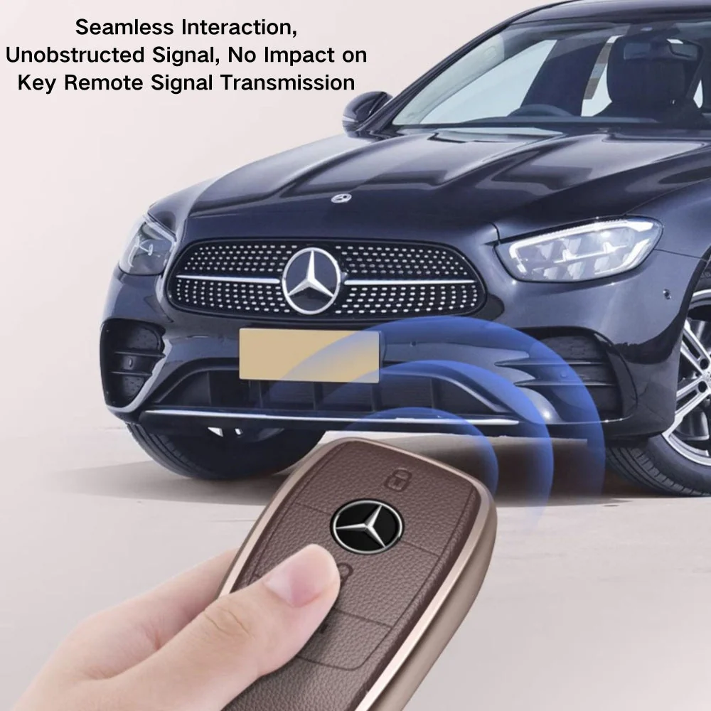 Mercedes Benz Aluminum Alloy Leather Car Key Fob Protection Case Cover For Benz A, C, E, S, G-Class, GLA, GLB, GLC, GLE, GLS, CLA, CLS, EQC - Image 31